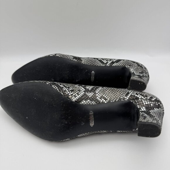 Vionic Leather Pointed Toe Pumps Mia Snake Size 8.5 Heels Black Gray Bold - Picture 7 of 7